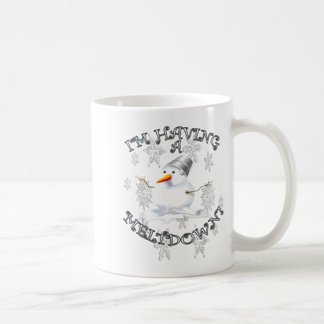 Mug Funny Quote I'm Having A Meltdown Design Snowman  (Droite)