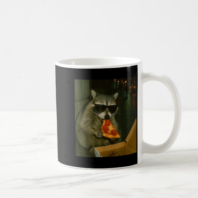 Mug Funny Raccoon Eating Zza Animal Meme  (Droite)