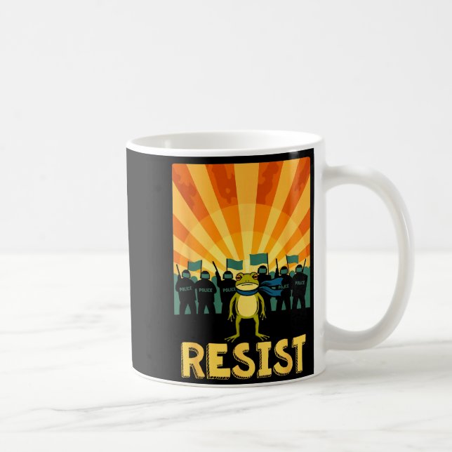 Mug Funny Resist Rtland Frog Protest  (Droite)