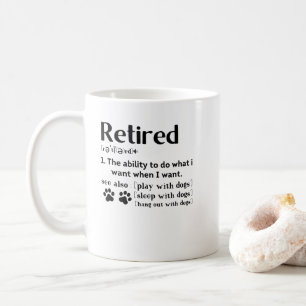 Mug Funny Retraité définition chien maman papa Paw a