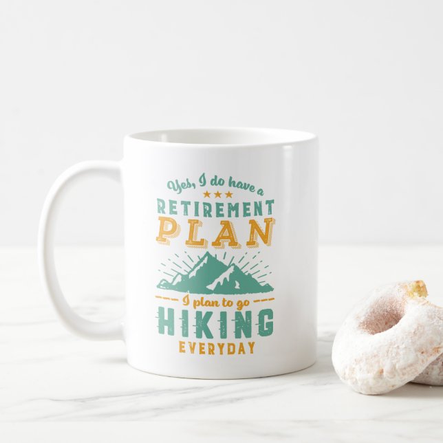 Mug Funny Retraité Plan de retraite de randonnée Rando (Avec donut)