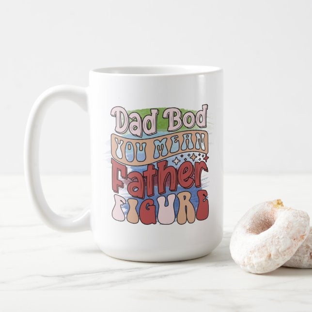 Mug Funny retro Dad bod word art  (Avec donut)