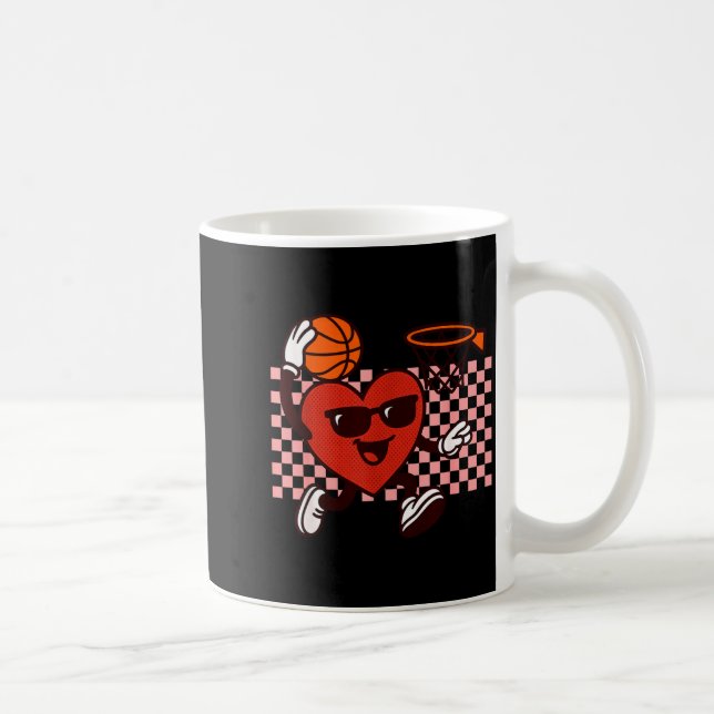 Mug Funny Retro Heart Graphic Basketball Player Kids V (Droite)