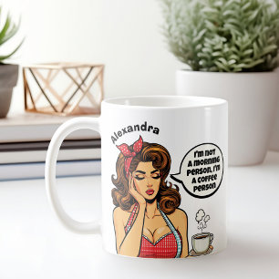 Mug Funny Retro Pas une personne du matin Nom personna