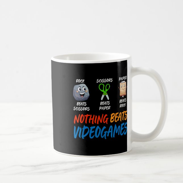 Mug Funny Rock Paper Scissors Nothing Beats Videogames (Droite)