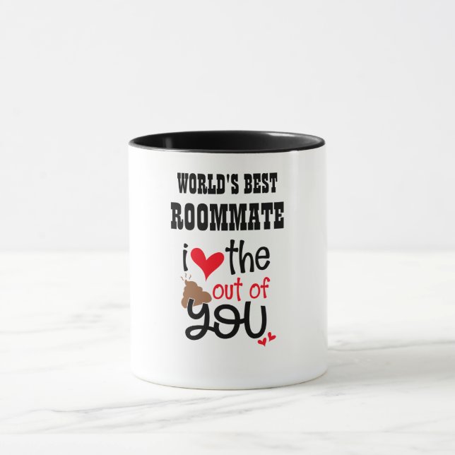 Mug Funny ROOMMATE J'aime le POOP Out of You EMOJI (Centre)