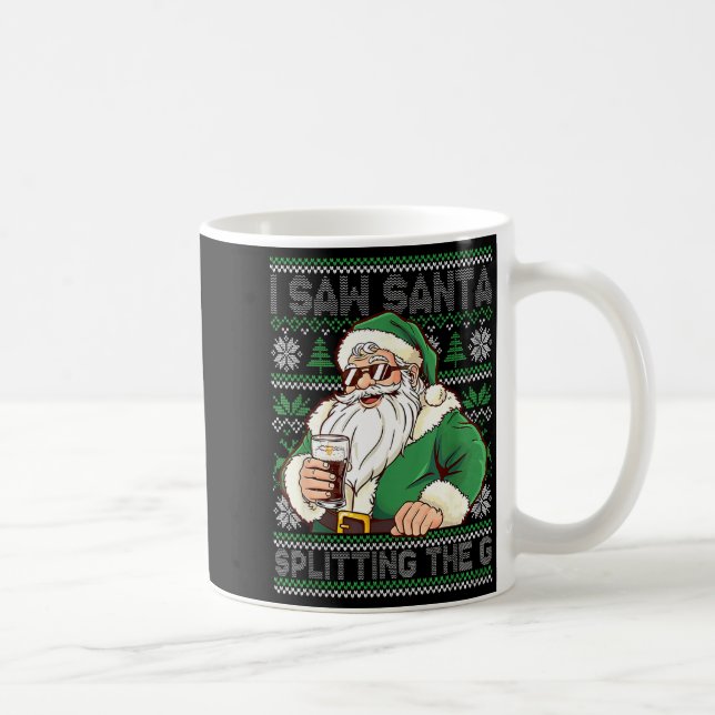 Mug Funny Santa Drinking Beer Splitting G Christmas Ad (Droite)