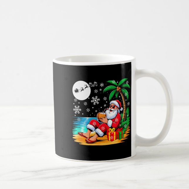 Mug Funny Santa Sungles Drinking Coconut On Beach Chri (Droite)