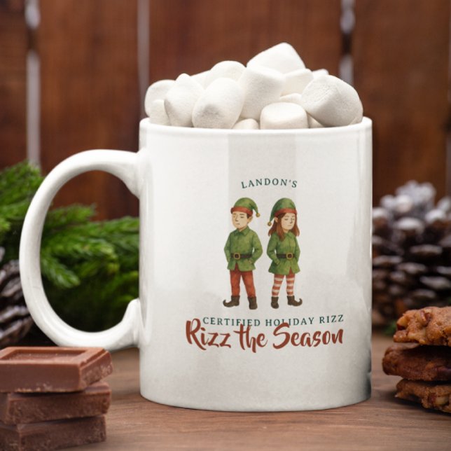 Mug Funny Sigma Gen Z Elf “Rizz the Season” Monogram (Créateur téléchargé)