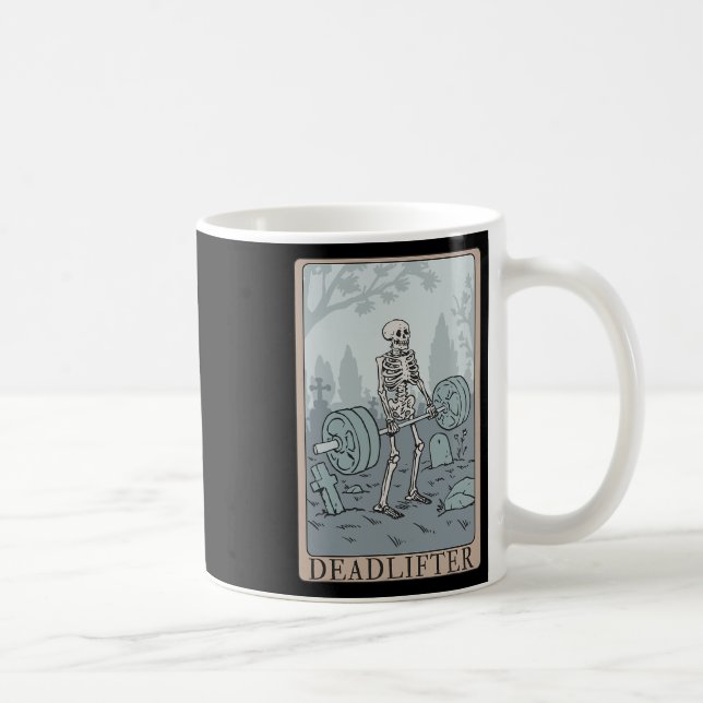 Mug Funny Skeleton Tarot Card Deadlifter Bodybuilding (Droite)