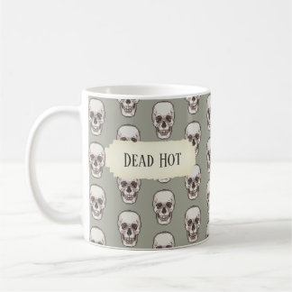 Mug Funny Skull Dead Hot Gothic Gray Pixel Art Pattern