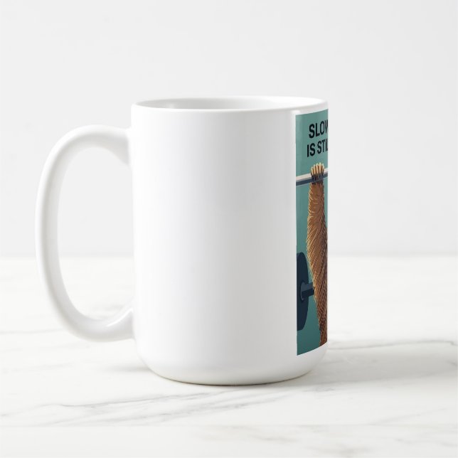 Mug Funny Sloth Gym Motivation Poster - Slow Progress  (Gauche)