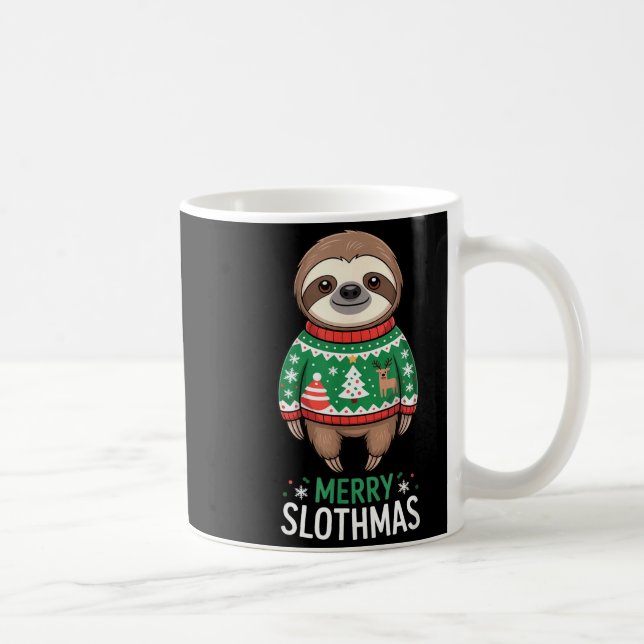 Mug Funny Sloth Lover Christmas Merry Slothmas Ugly Ho (Droite)