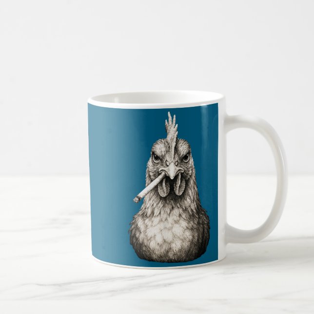 Mug Funny Smoking Chicken Cigarette Gen Z Meme Farm An (Droite)