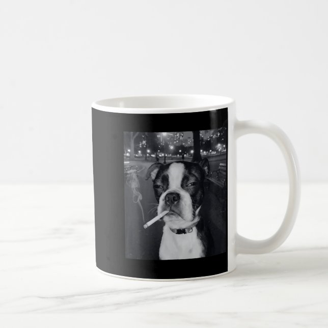Mug Funny Smoking Dog Meme Cigarette Gen Z Meme Dog Lo (Droite)