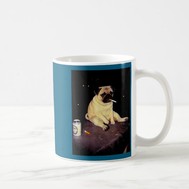 Mug Funny Smoking Dog Pug Meme  (Droite)