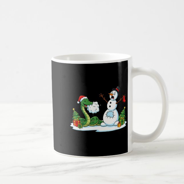 Mug Funny Snake Snowman Christmas Tree Xmas Womens Men (Droite)