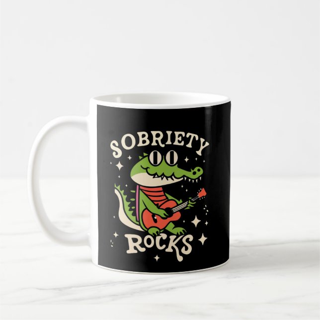 Mug Funny Sobriety Rocks, Sober Date & Custom Name (Gauche)