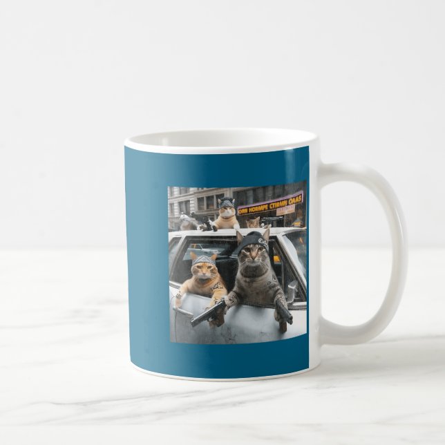 Mug Funny Tactical Cat Meme Military Style  (Droite)
