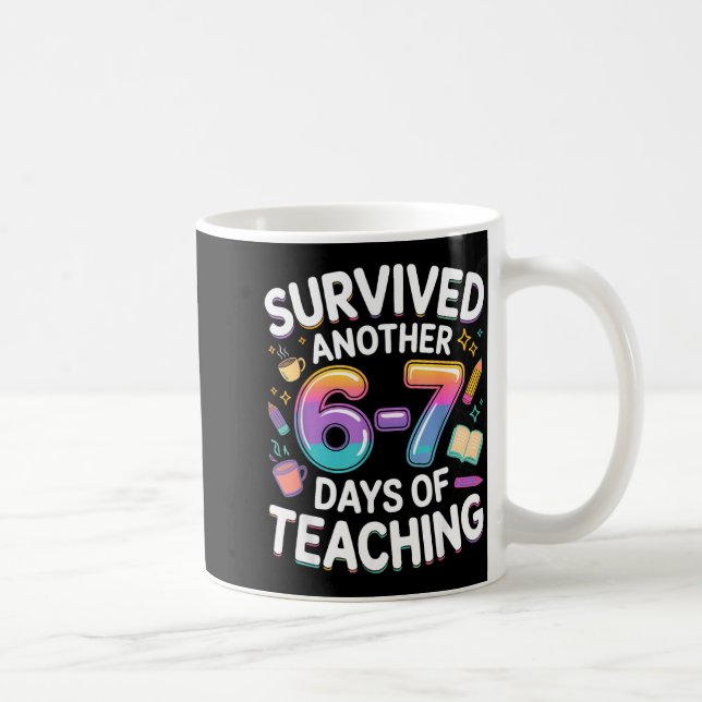 Mug Funny Teacher Survived 67 Days Of Teaching Meme Ge (Droite)