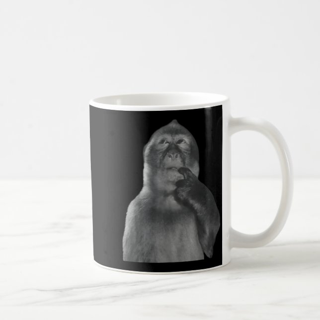 Mug Funny Thinking Monkey Meme Curious Ape Brainrot  (Droite)