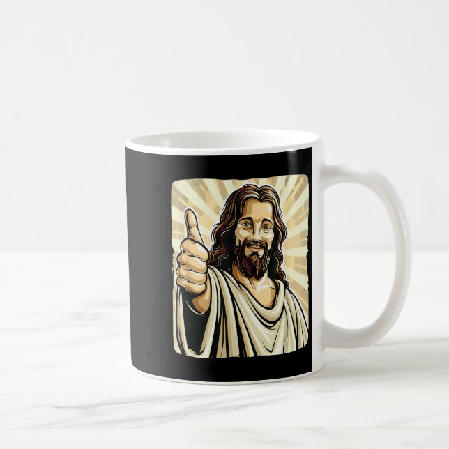 Mug Funny Thumb Up With Jesus Christ Costume  (Droite)