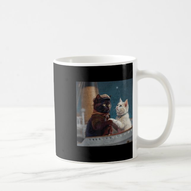 Mug Funny Titanic Movie Cat Meme Rms Cruise Ship Men W (Droite)