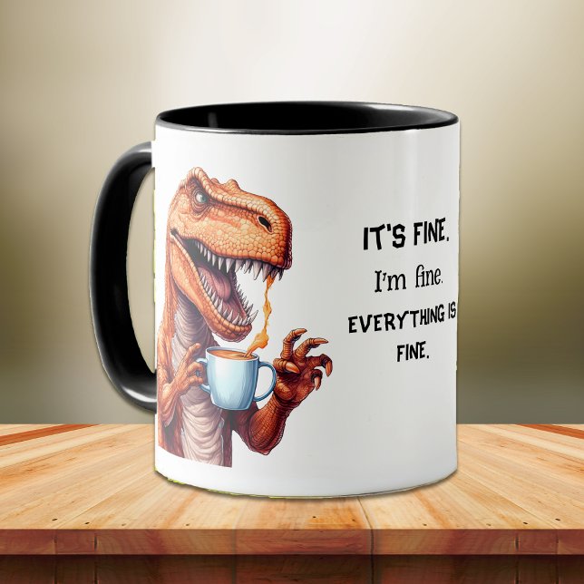 Mug Funny Tyrannosaurus Rex Dino Je suis très bien (Créateur téléchargé)