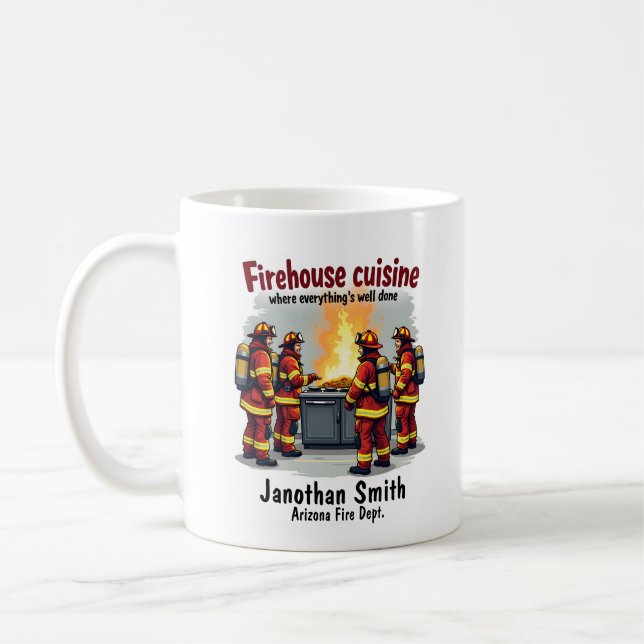 Mug Funny Unique Cooking Firefighter  (Gauche)