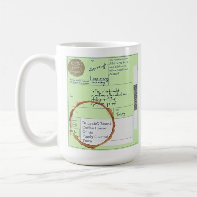 Mug Funny UNIQUE Custom UK THÉ Amateurs Prescription M (Gauche)