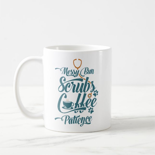 Mug Funny Vet Tech Humour animal Anniversaire Cadeau (Gauche)