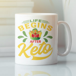 Mug Funny Vintage Life commence après Keto Funny Cote