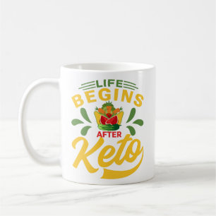 Mug Funny Vintage Life commence après Keto Funny Cote