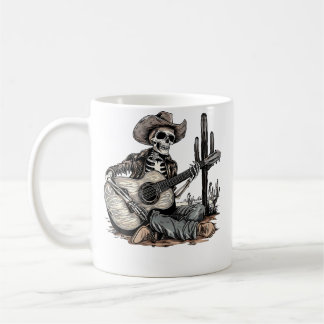 Mug Funny Western Skeleton Cowboy Playing Guitar Count