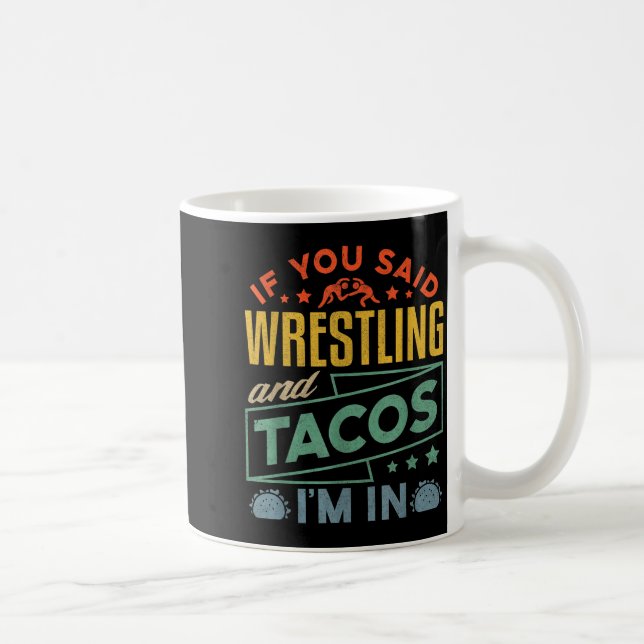 Mug Funny Wrestling And Tacos Shirt Wrestle Retro Men  (Droite)