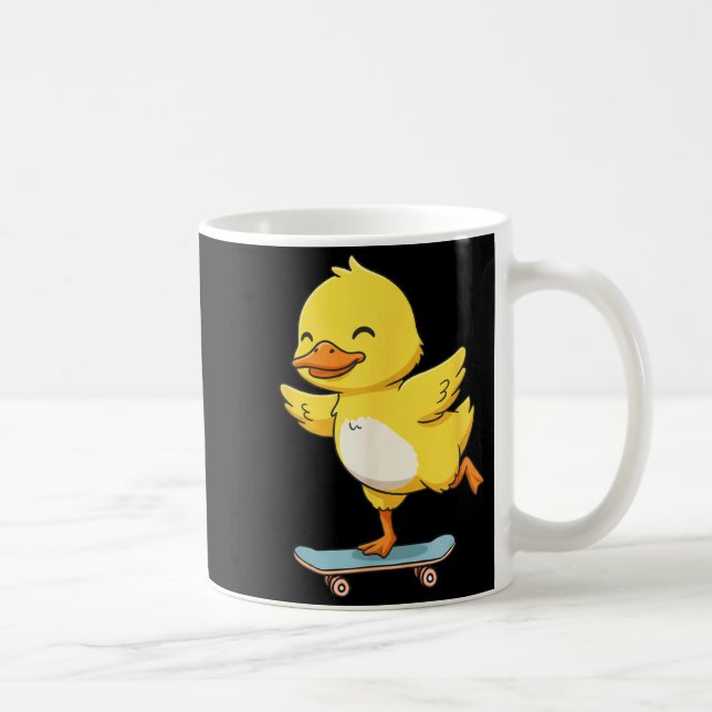 Mug Funny Yellow Duck Skater Skateboard Ballerina Zoo  (Droite)