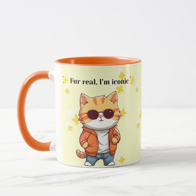 Mug Fur Real, I’m Iconic | Funny Cat Quote (Gauche)