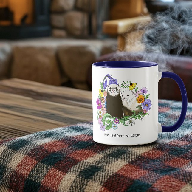 Mug Furets mignons floraux (Créateur téléchargé)