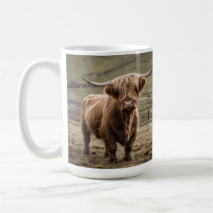 Mug **"Furry Majesty : The Woolly Brown Highland Cow"*