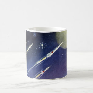 Mug Fusées de science-fiction vintage dans l'espace pa