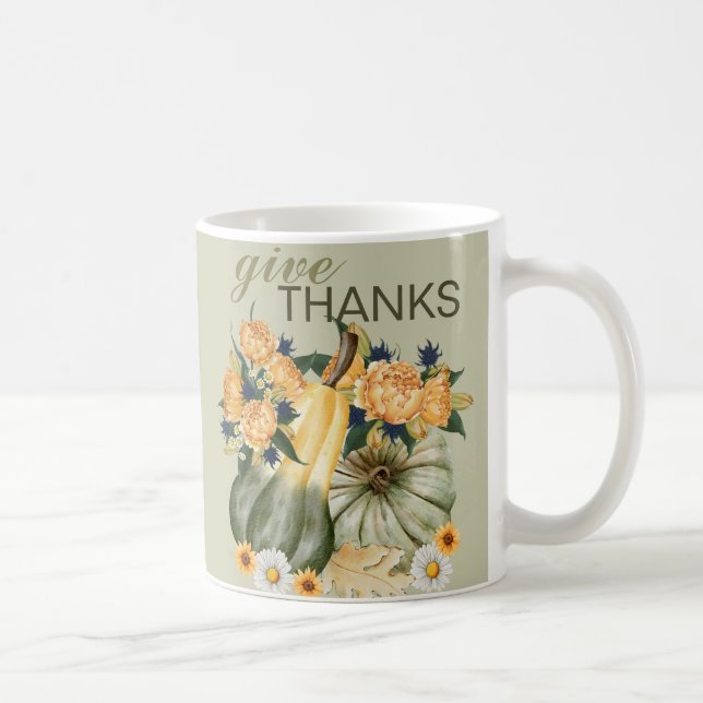 Mug Fusion florale de la récolte citrouille (Droite)