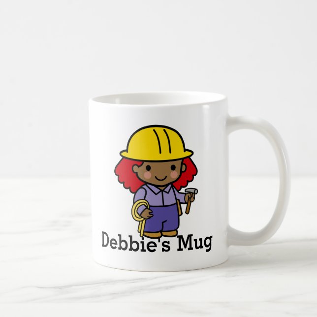 Mug Futur entrepreneur fille avec marteau et corde (Droite)