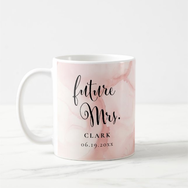 Mug Futur Madame Calligraphie Cadeau de Fiançailles En (Gauche)