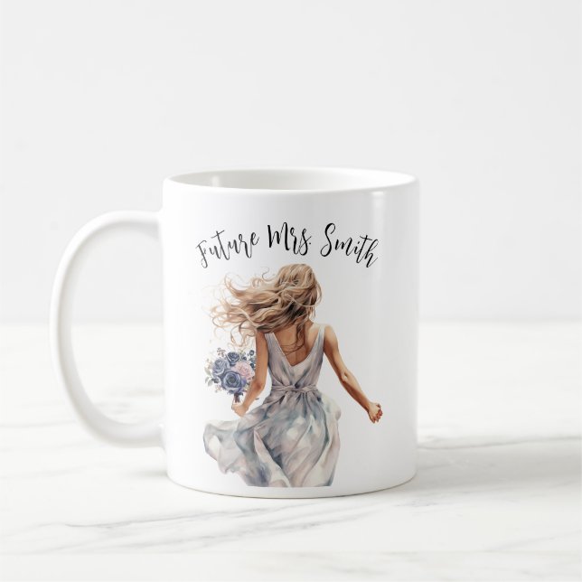 Mug Futur Mme. Belle mariée aquarelle (Gauche)