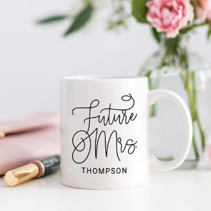 Mug Future Mme Black Modern Script Mariage personnalis