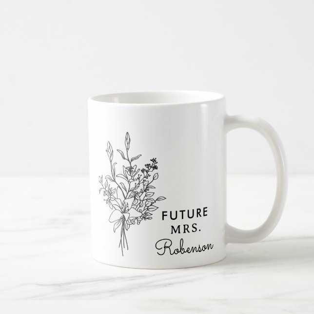 Mug Future Mme personnalisée Nom de future mariée (Droite)