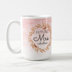 Mug Future Mme Rose Gold Pink Parties scintillant Fête