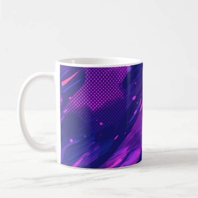 Mug 🎨 Futuristic Abstract Purple & Blue Pattern - Bol (Gauche)
