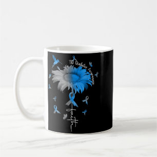 Mug G et ruban bleu Daisy Faith T1d diabète