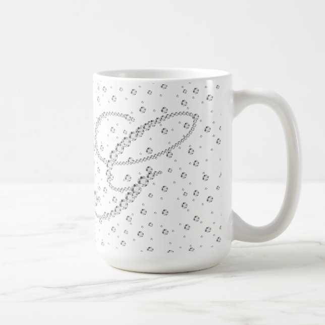Mug G Monogramme initial Diamants blancs Imprimer (Droite)
